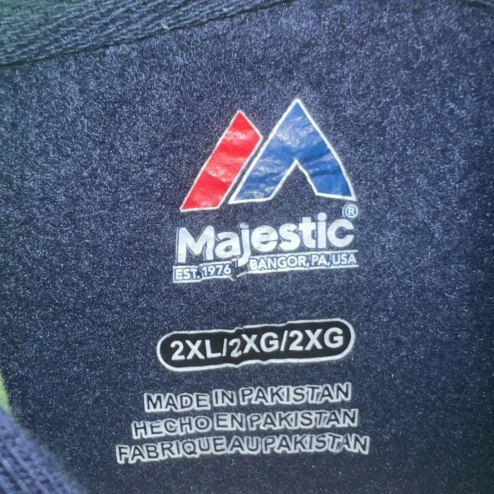 Majestic Seattle Seahawks Hoodie Men's 2XL Colorblock Navy Blue Action Green NFL